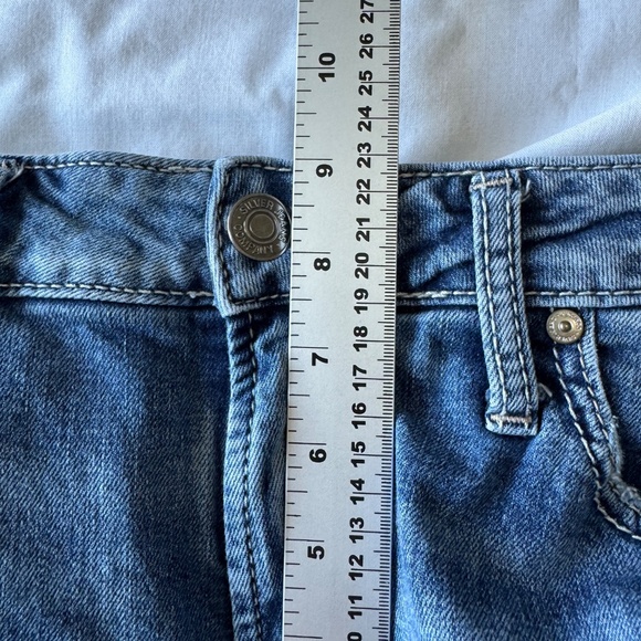 Silver Jeans Women's Distressed Patched Denim Boyfriend Jeans Blue 28 Faded - Picture 13 of 16